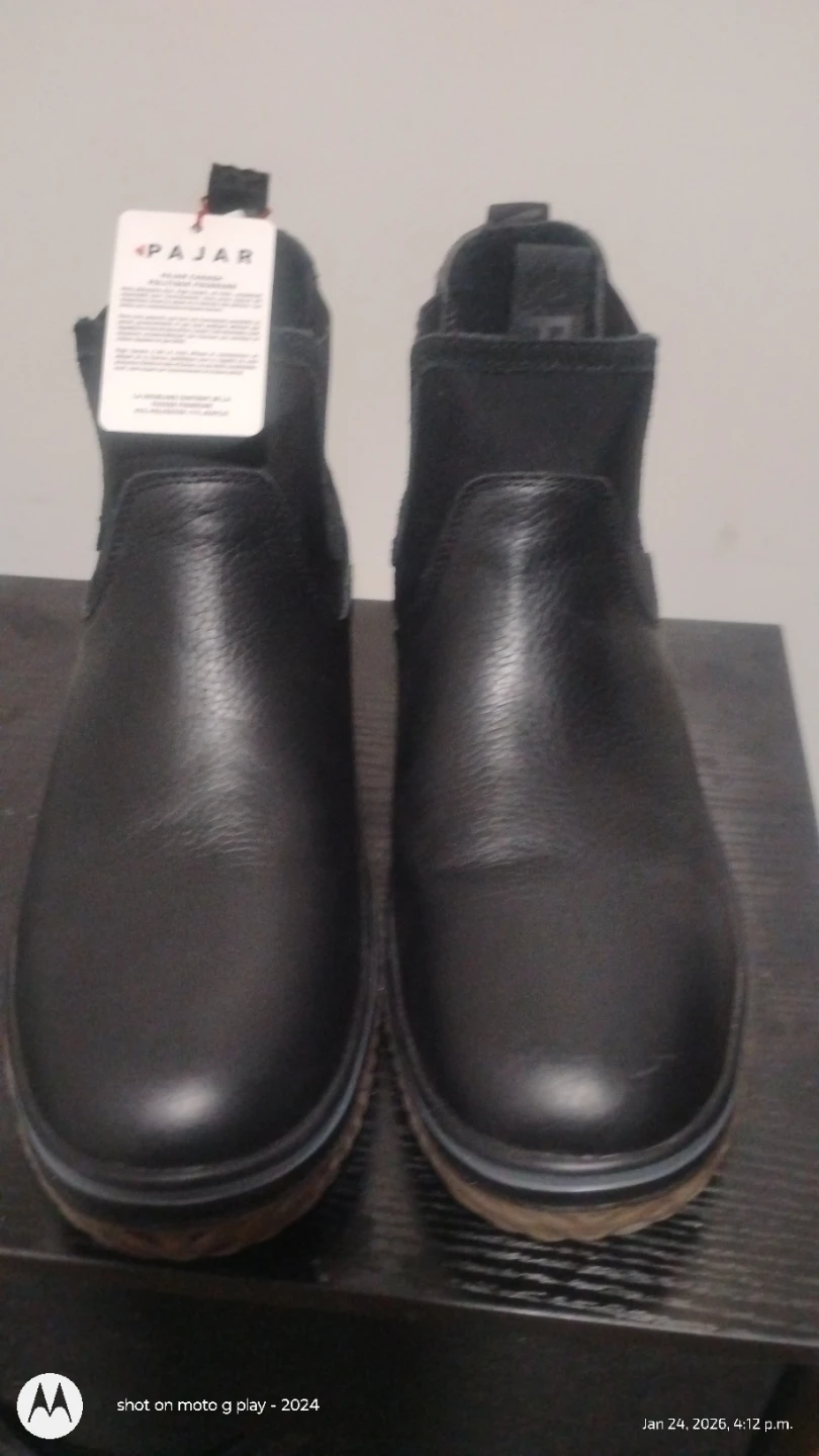 Pajar Canada Black Leather Ankle Boots
