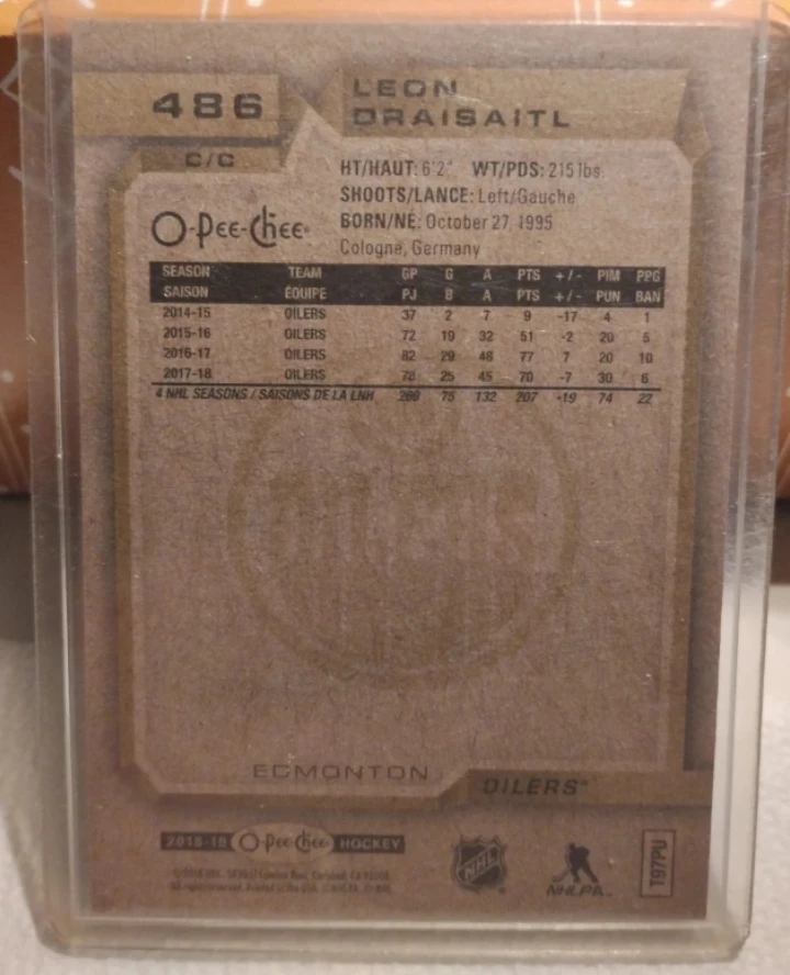 🥕 Leon Draisaitl O-Pee-Chee Hockey Card - photo 2