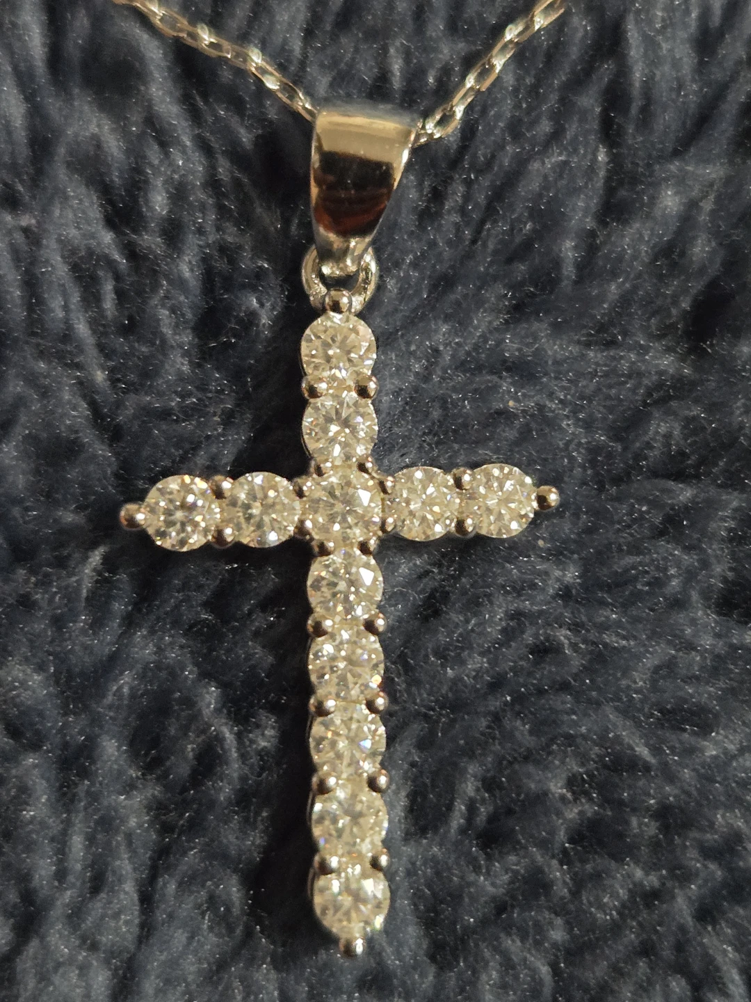CYW Moissanite Cross Necklace 925 Silver - photo 5