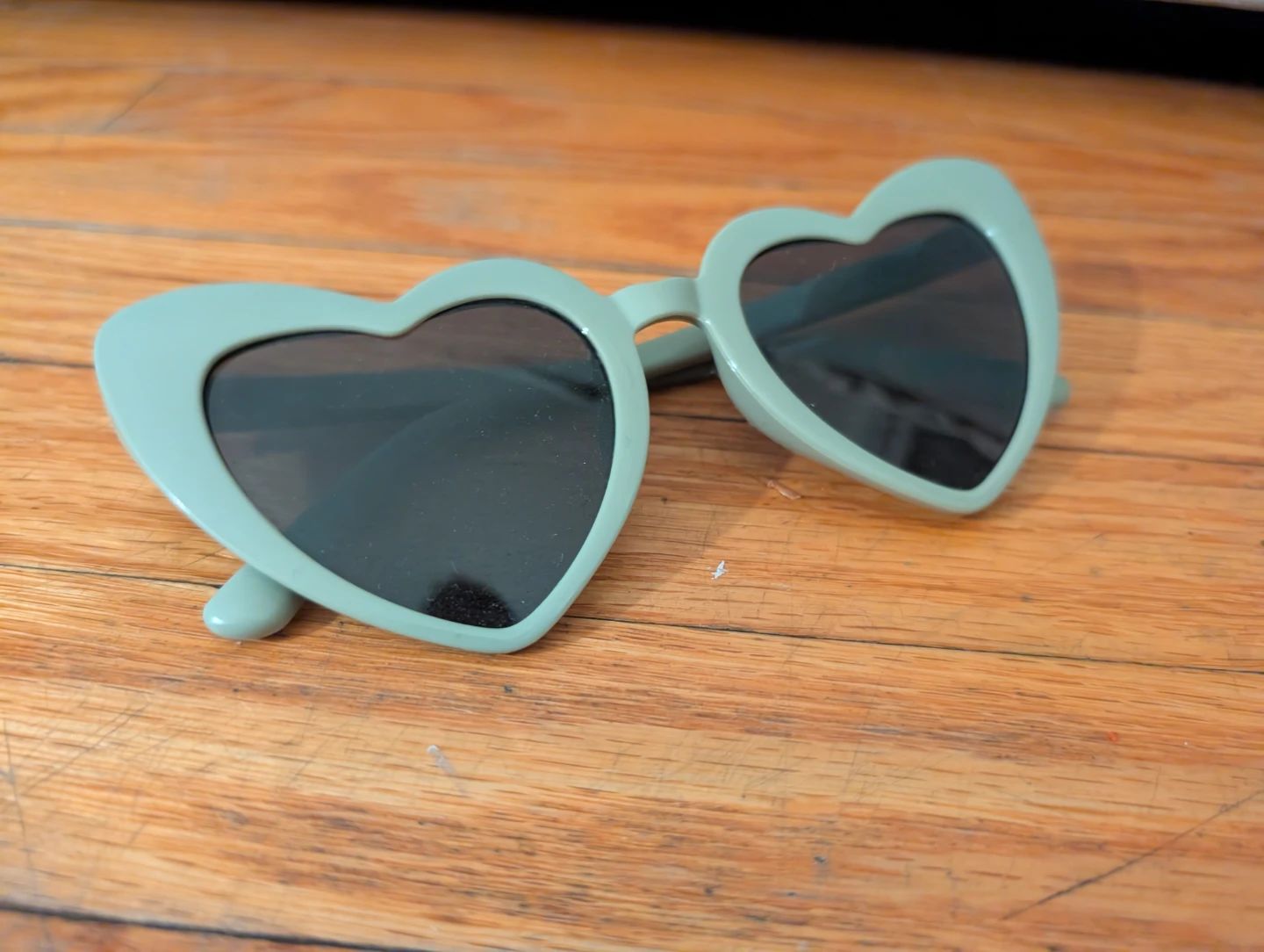 Heart-Shaped Sunglasses - Light Blue