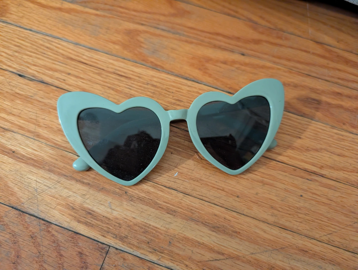 Heart-Shaped Sunglasses - Light Blue - photo 2
