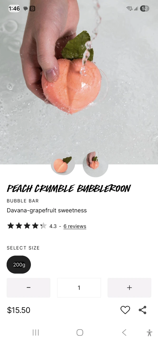 Lush Peach Crumble Bubbleroon - 200g