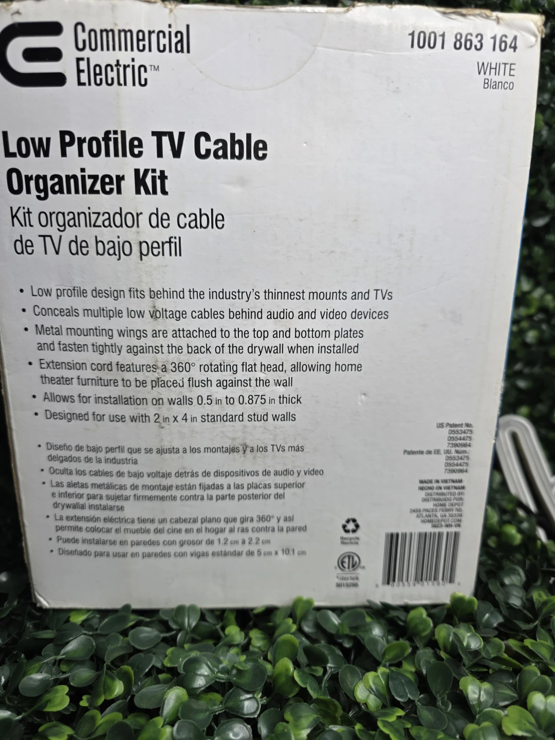 Commercial Electric Low Profile TV Cable Organizer Kit White - photo 2