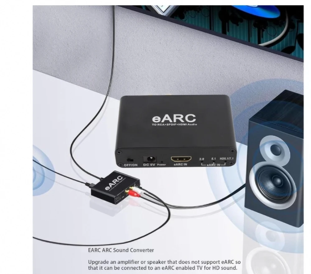 EARC ARC Sound Extractor, HDMI ARC Adapter ARC Audio Extractor - photo 3