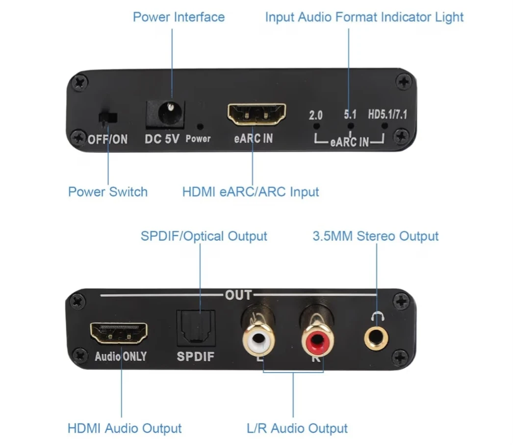 EARC ARC Sound Extractor, HDMI ARC Adapter ARC Audio Extractor - photo 4