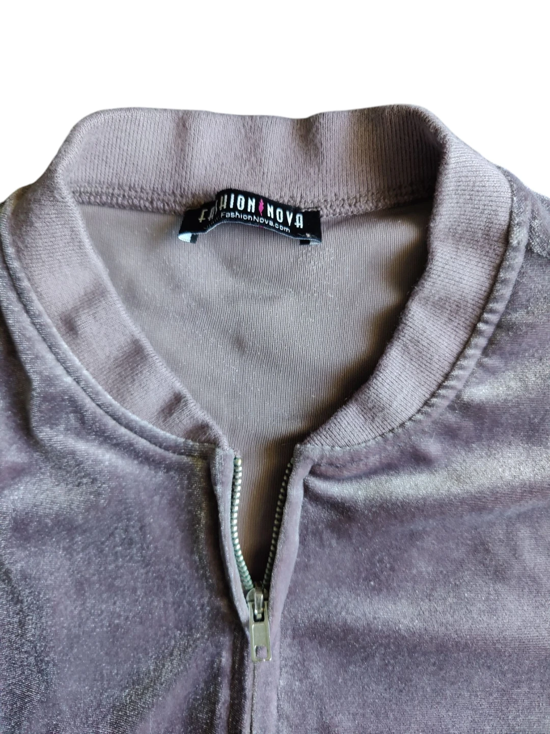 Women's Fashion Nova Lilac Purple Velour Zip Up Sweater Size XS - photo 2