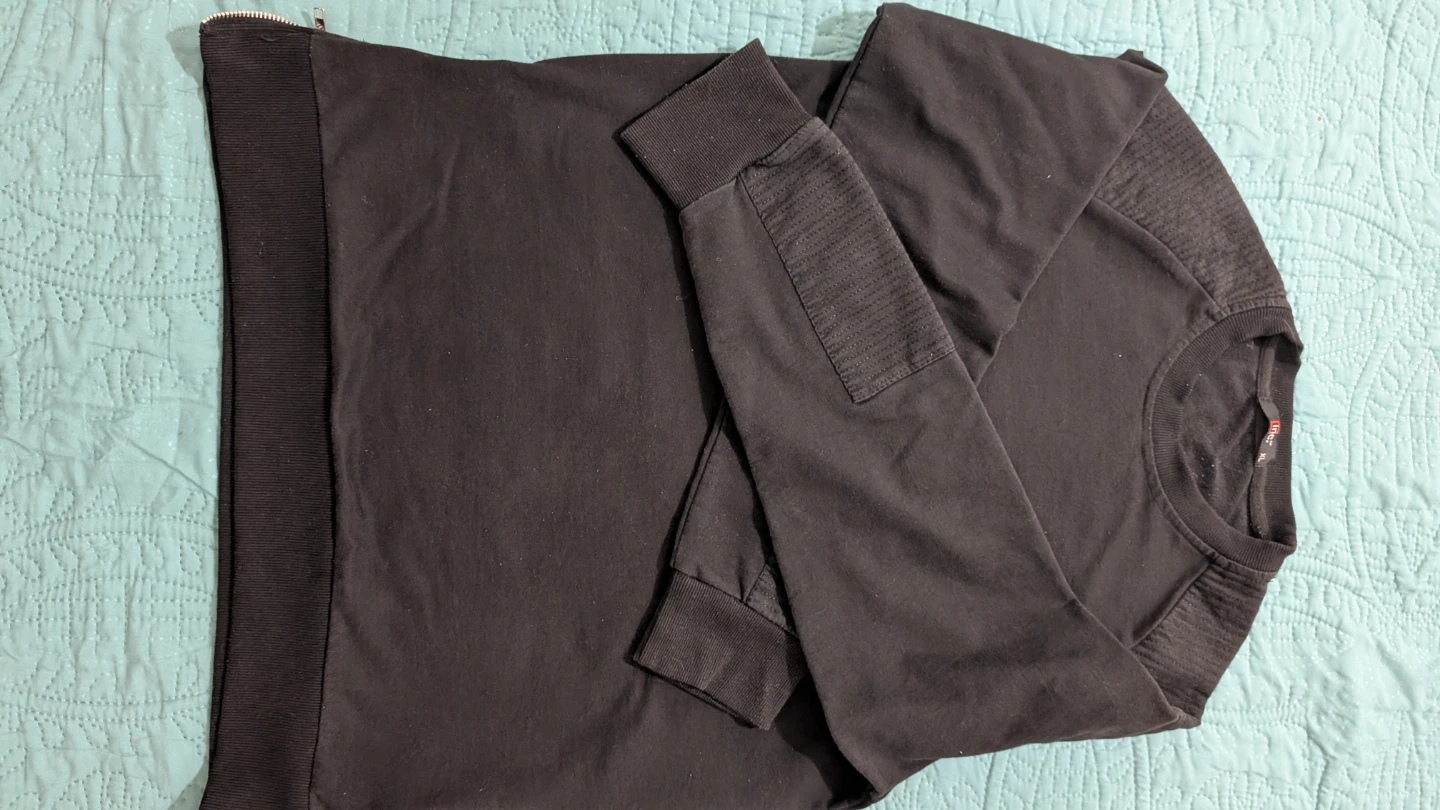 INC. black crew neck sweatshirt with zippered sides - XL