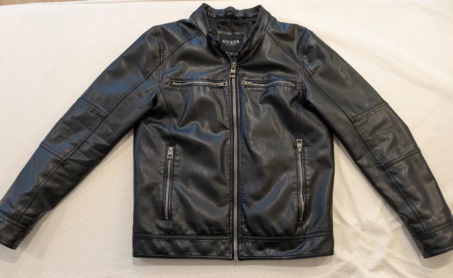 GUESS Los Angeles Black Faux Leather Jacket - Size S
