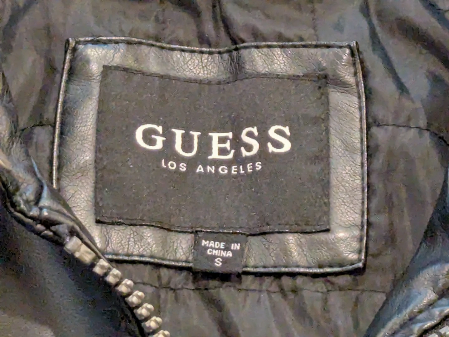 GUESS Los Angeles Black Faux Leather Jacket - Size S - photo 4