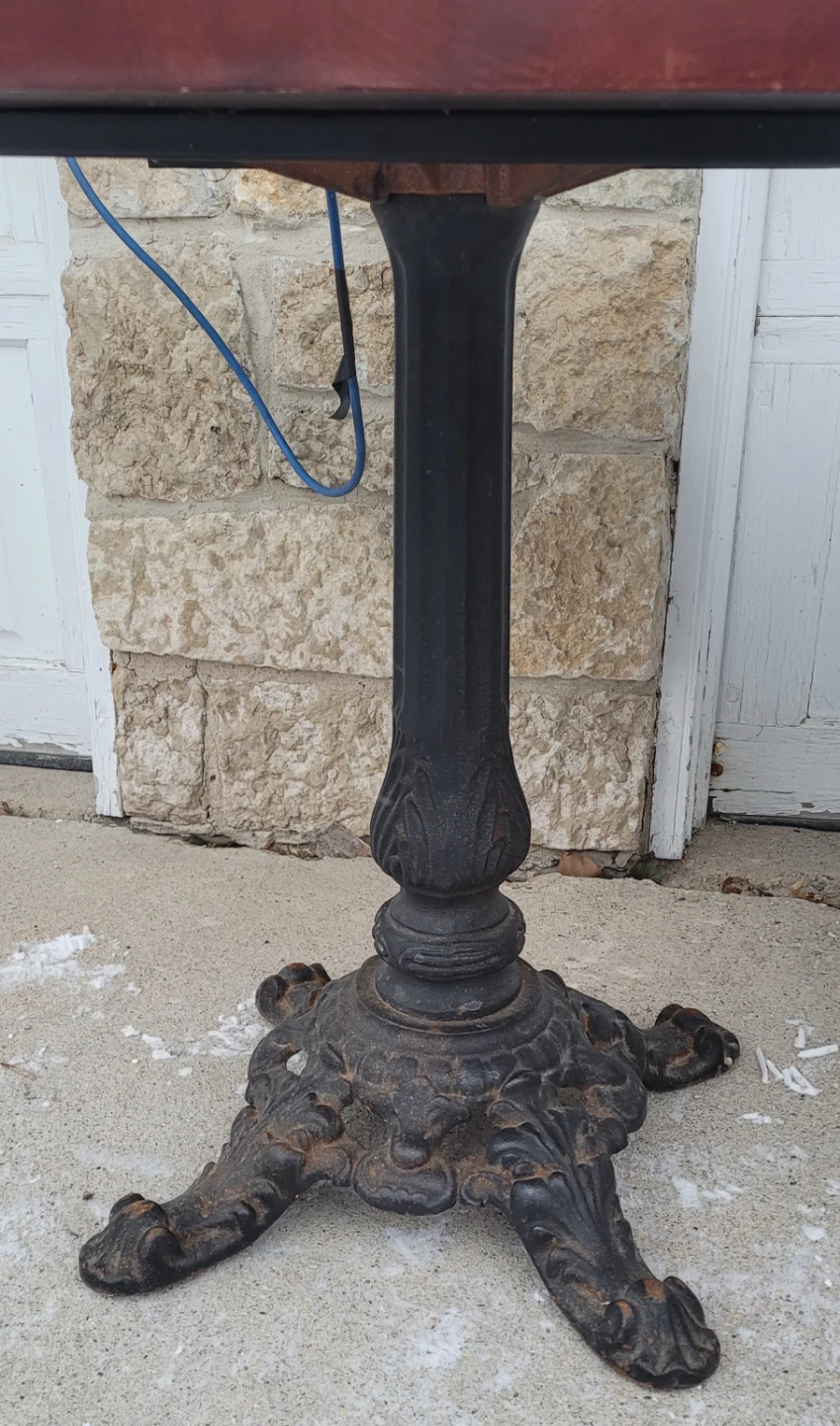 4 Butchers Block / Cast Iron Bistro Tables - photo 3