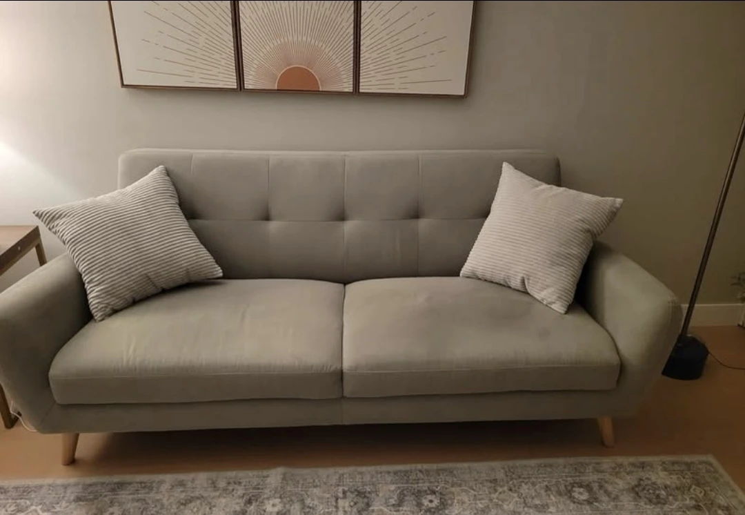 Grey Sofa with Two Pillows - photo 3