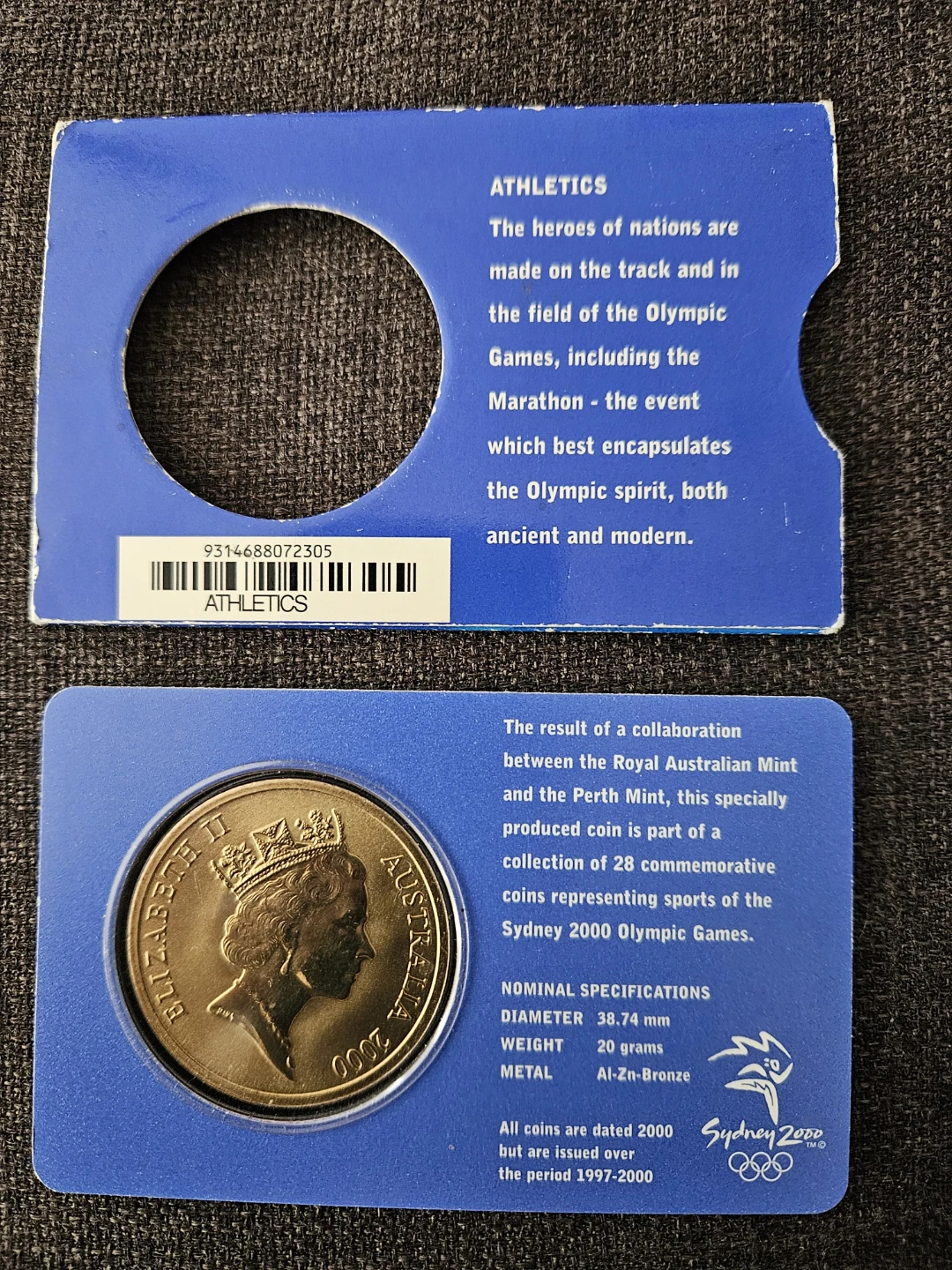 Sydney 2000 Olympic Games Athletics 5 Dollar Coin - photo 4