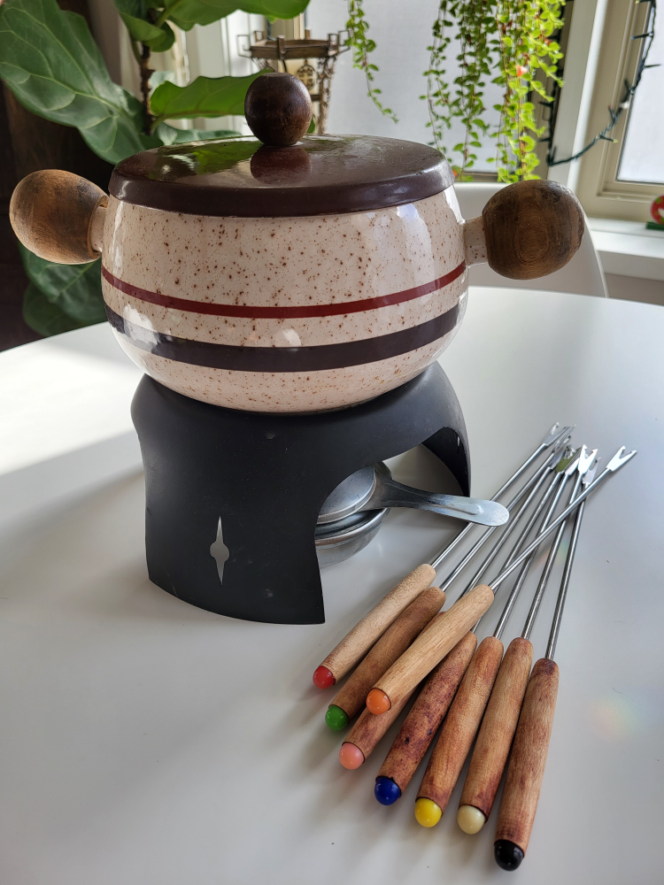 Vintage 70's Fondue Set