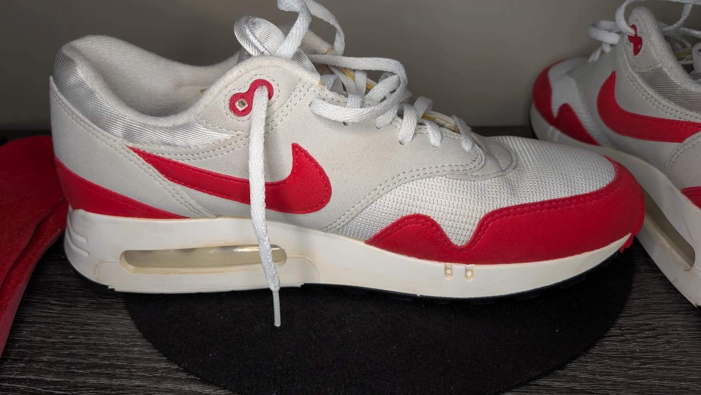 Nike Air Max 1 Sneakers - White/Red - Size 10.5 - photo 3