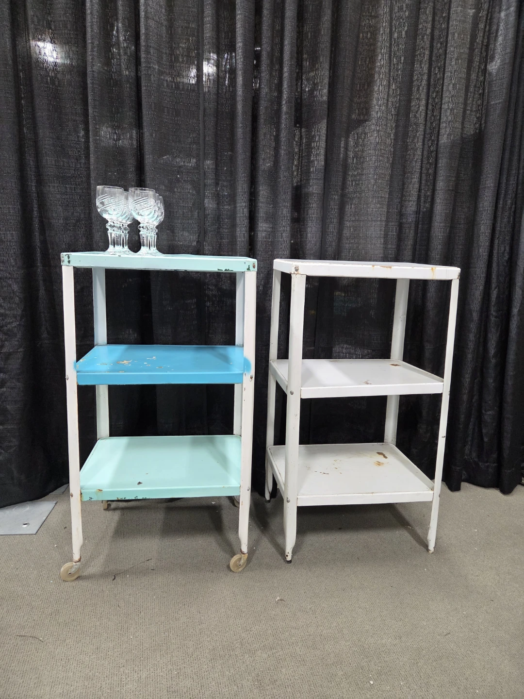 Vintage Metal Tiered Serving Cart