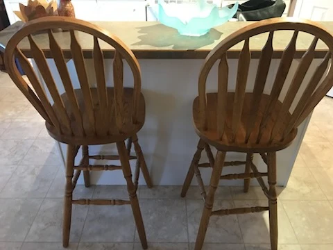 Wooden Bar Stools - Set of 2