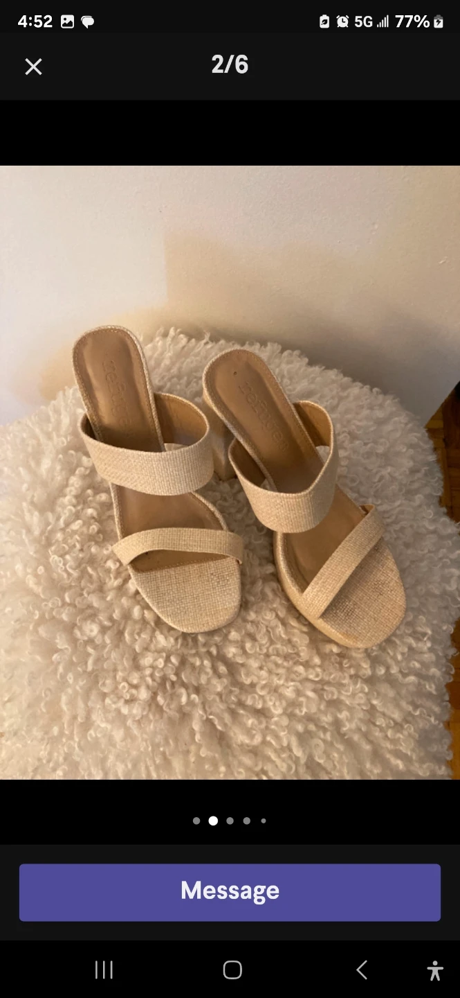 Women's Platform Heels - Tan Straw