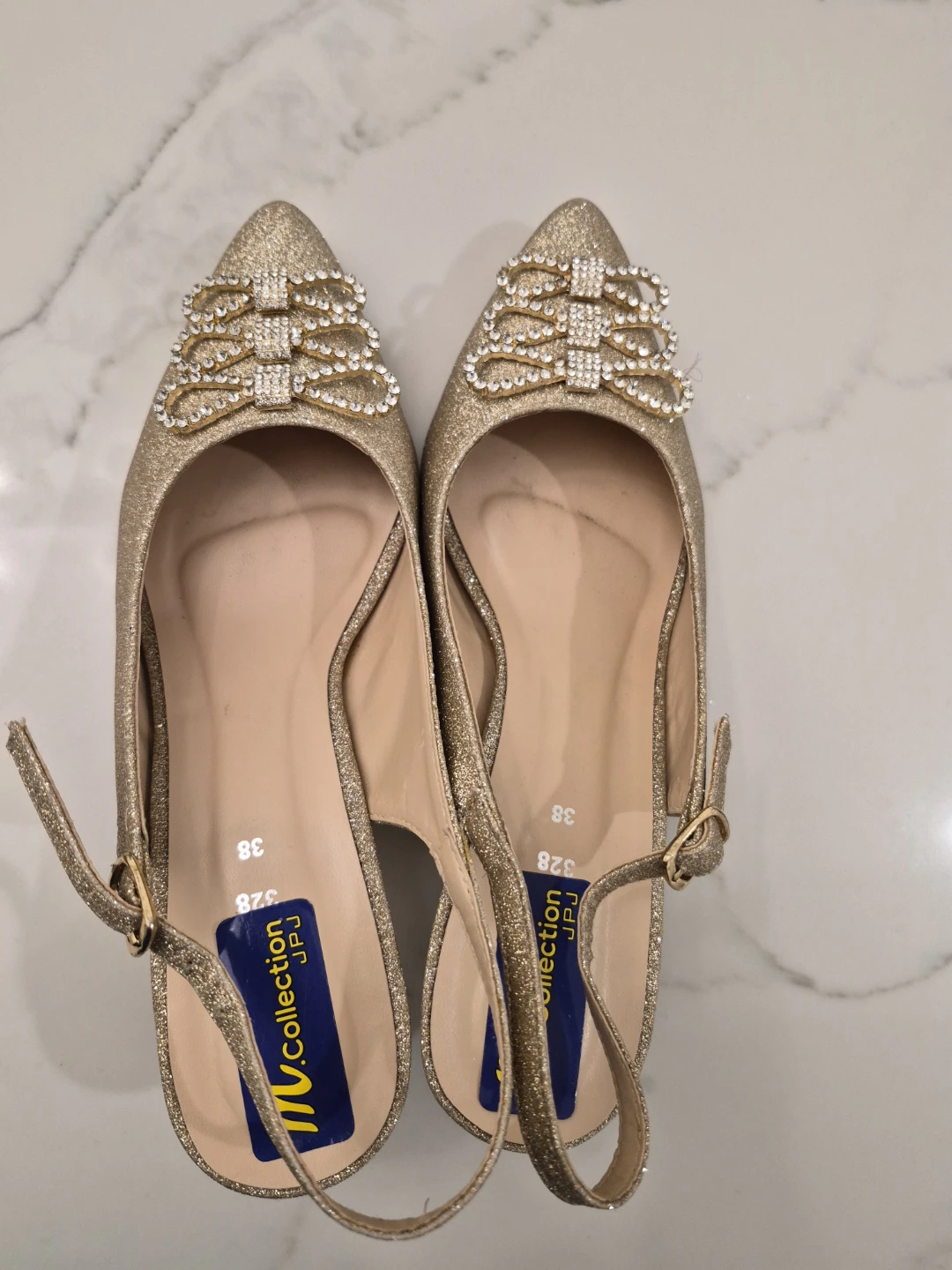 MV Collection Gold Heels - Size 8