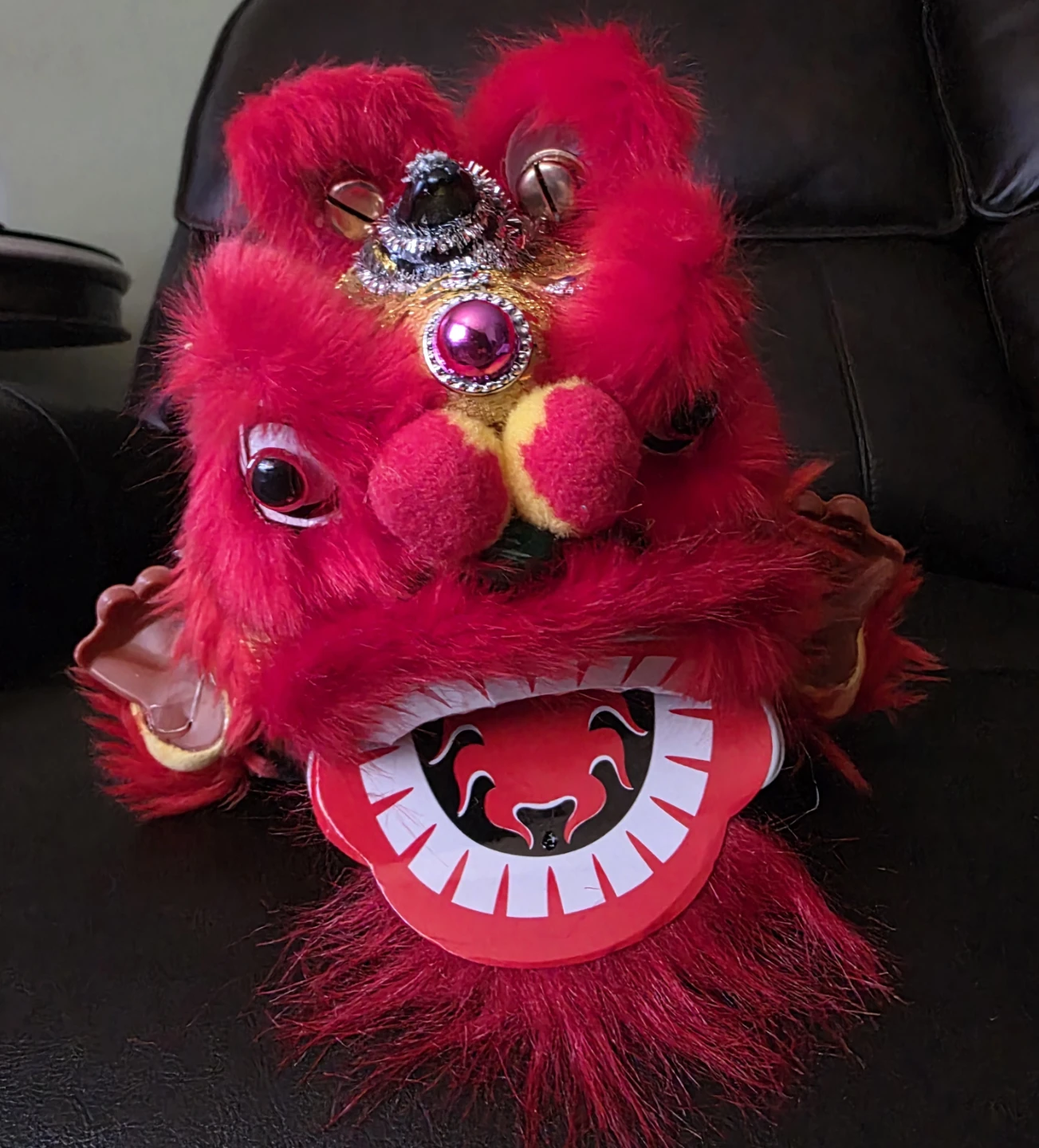 Lion Dance Tissue Box Cover - Red & Gold
