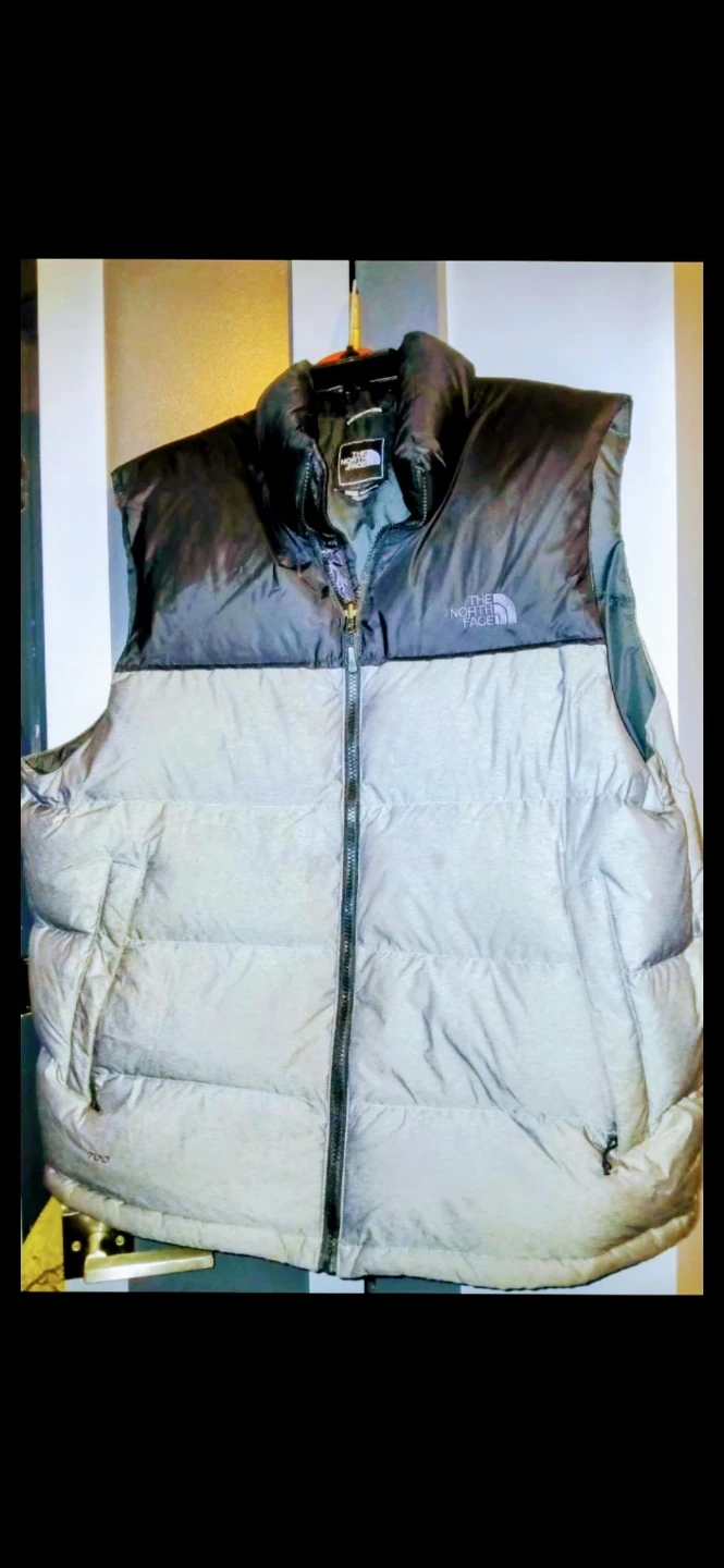The North Face Camo Puffer Jacket or Grey Vest