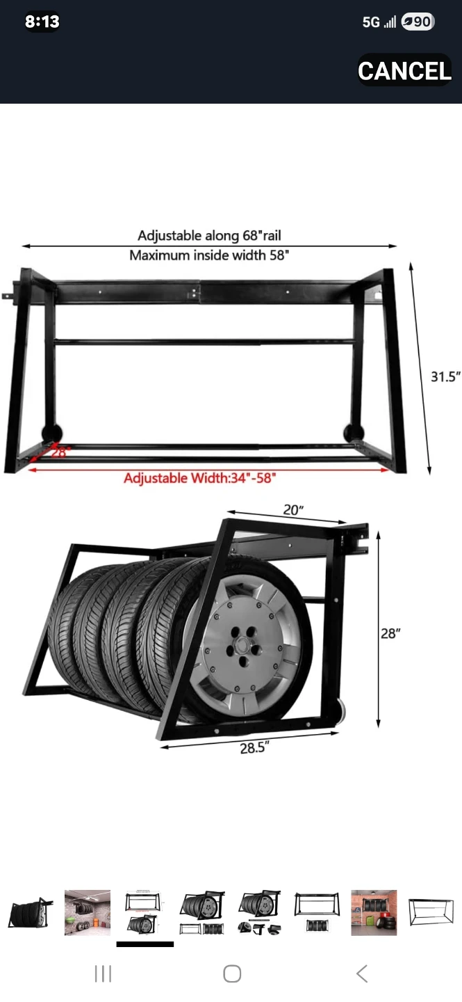 Adjustable Tire Rack - Holds 4 Tires - photo 2