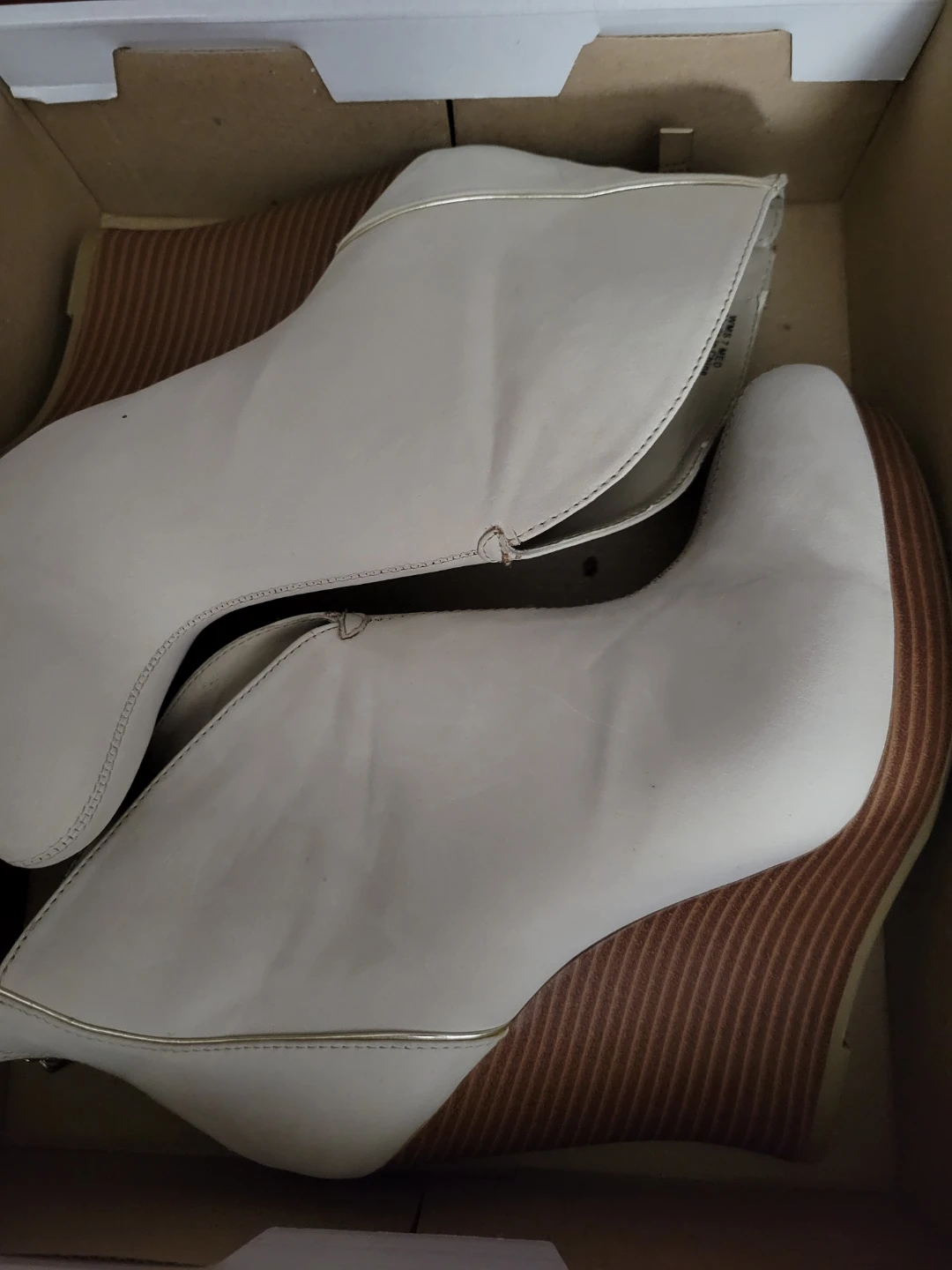 White Wedge Ankle Boots