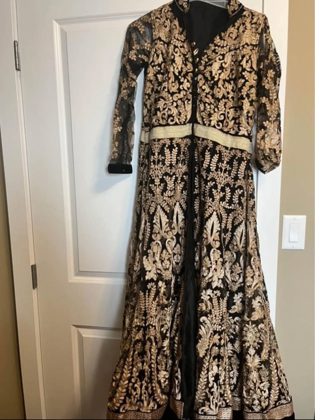 Black & Gold Embroidered Dress