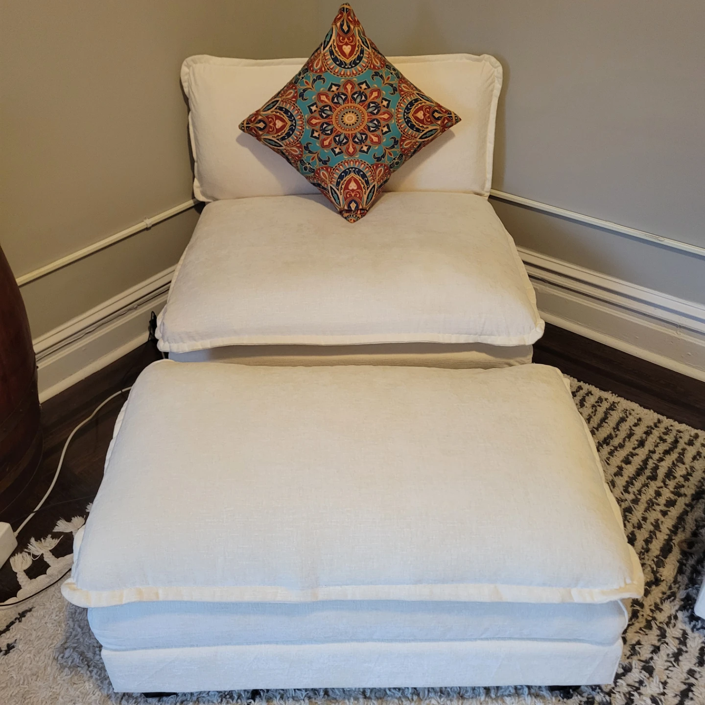 MODULAR Cream Color Cloud Couch with Ottoman - photo 5