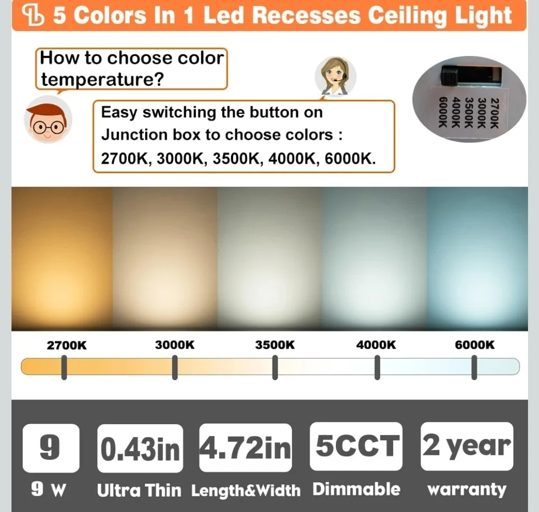 4-inch Square Recessed Lighting 2PACK- New - photo 2