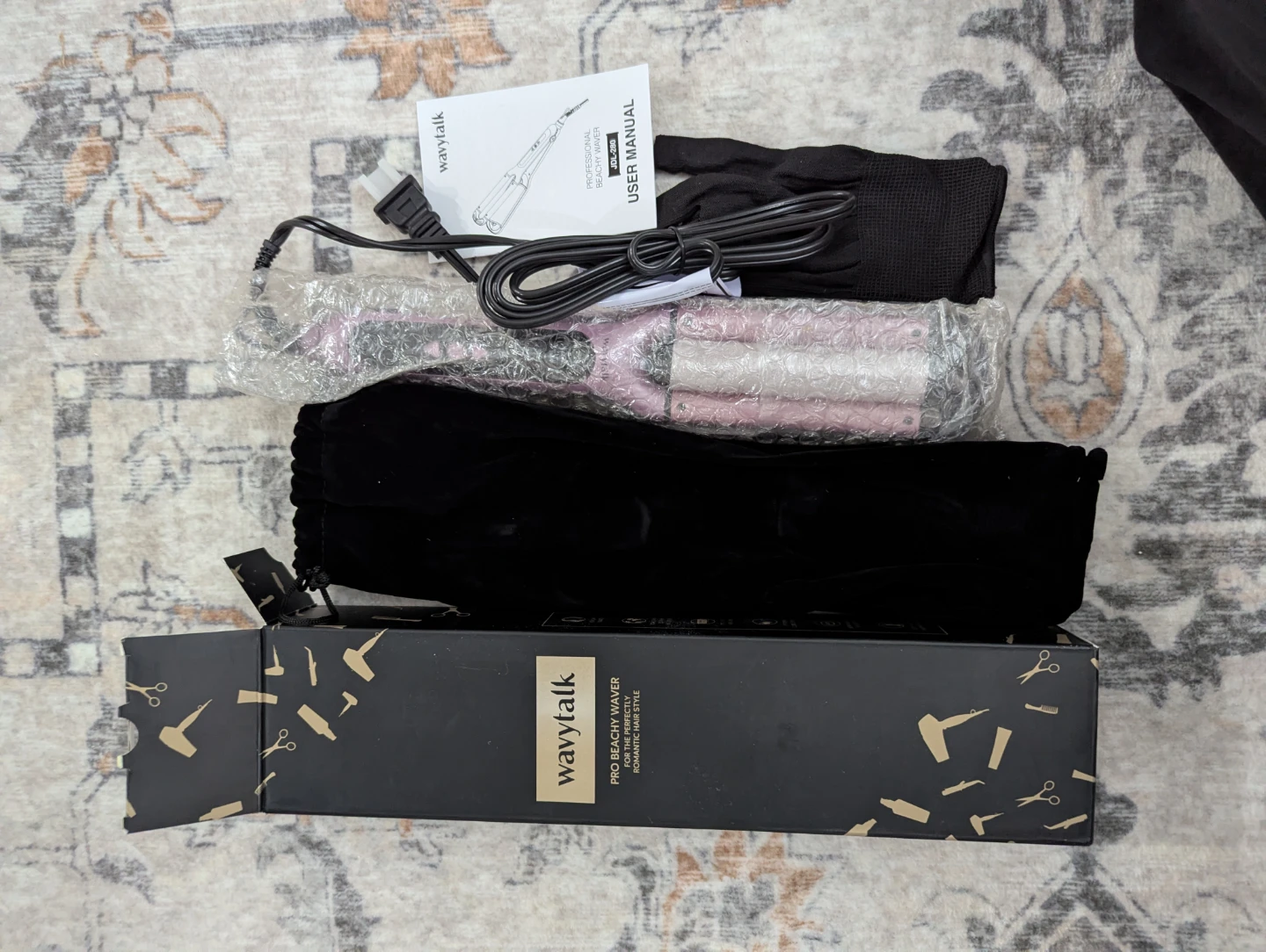 Never used WavyTalk Pro Beachy Waver Hair Curler Pink