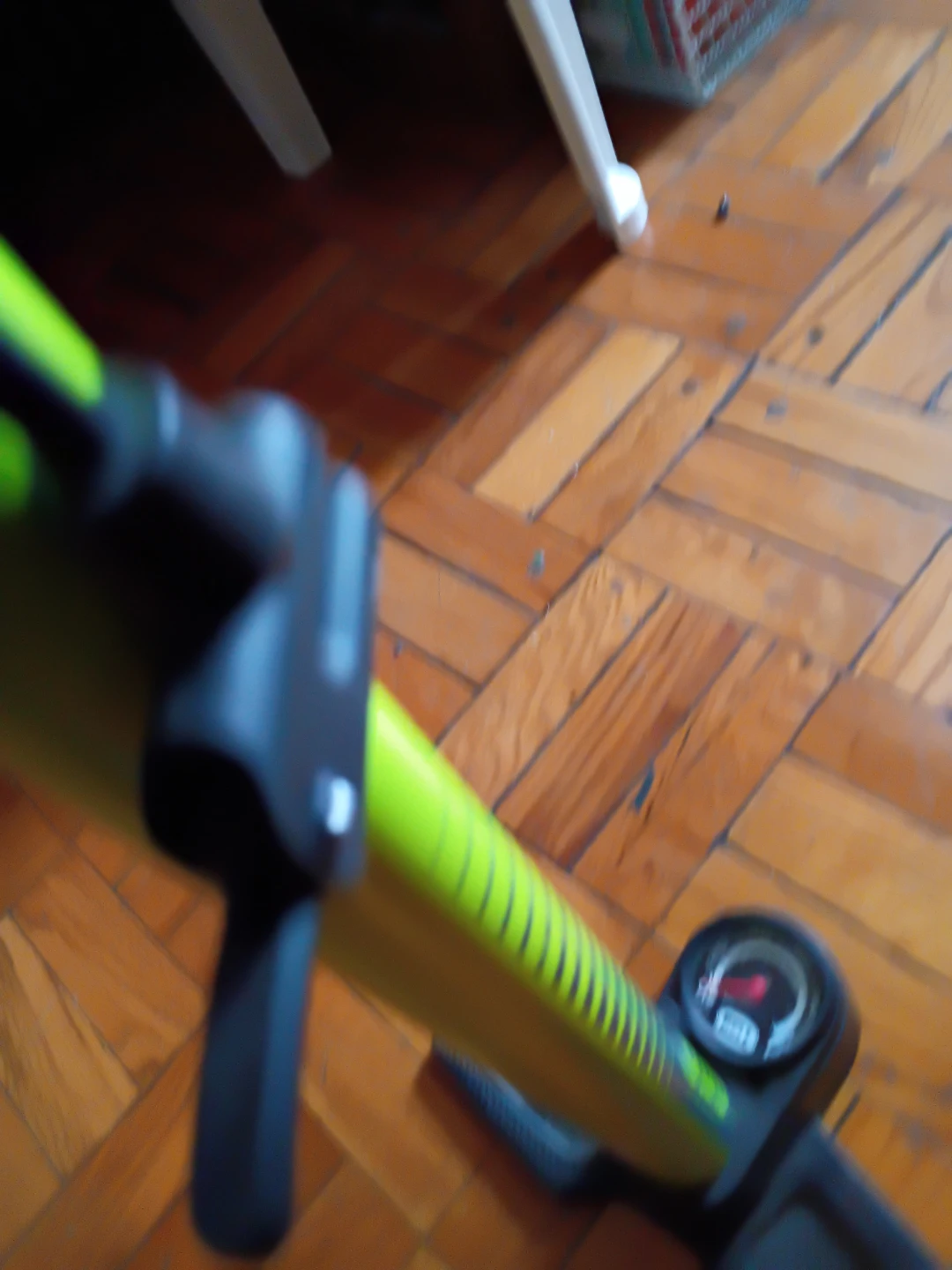 Bright Yellow Bicycle Floor Pump with Gauge - photo 3