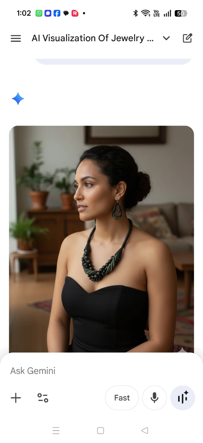 Wooden Beaded Necklaceand Earrings Set