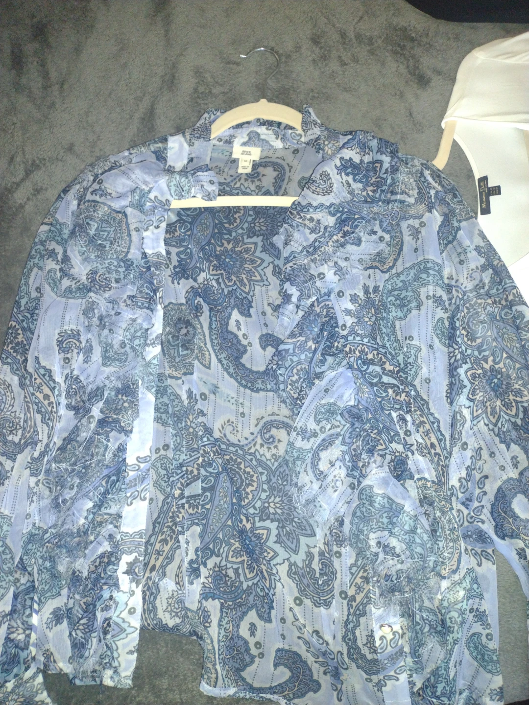River Island Blue Paisley Blouse - Size M