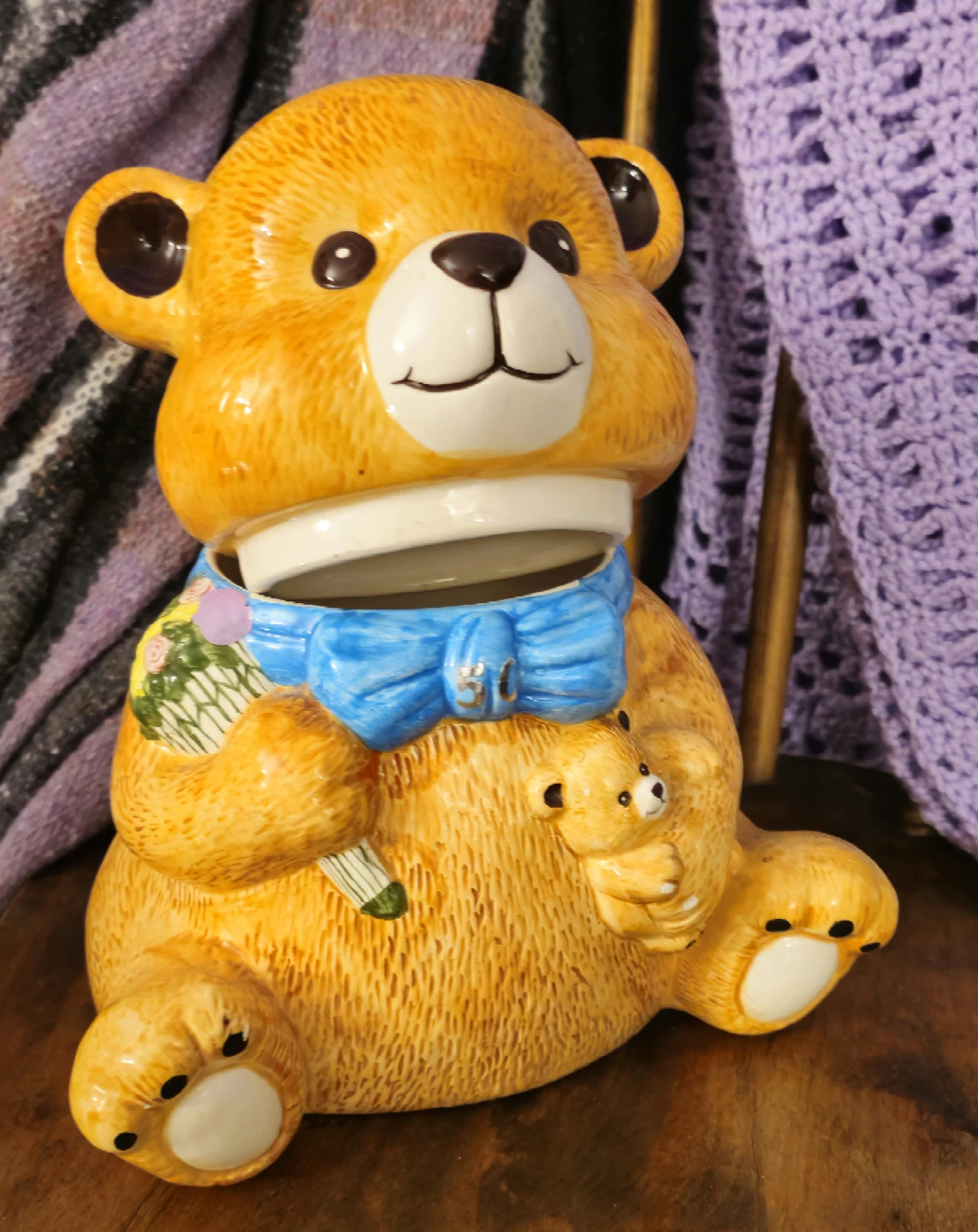 Ceramic Teddy Bear Cookie Jar "50" - photo 2