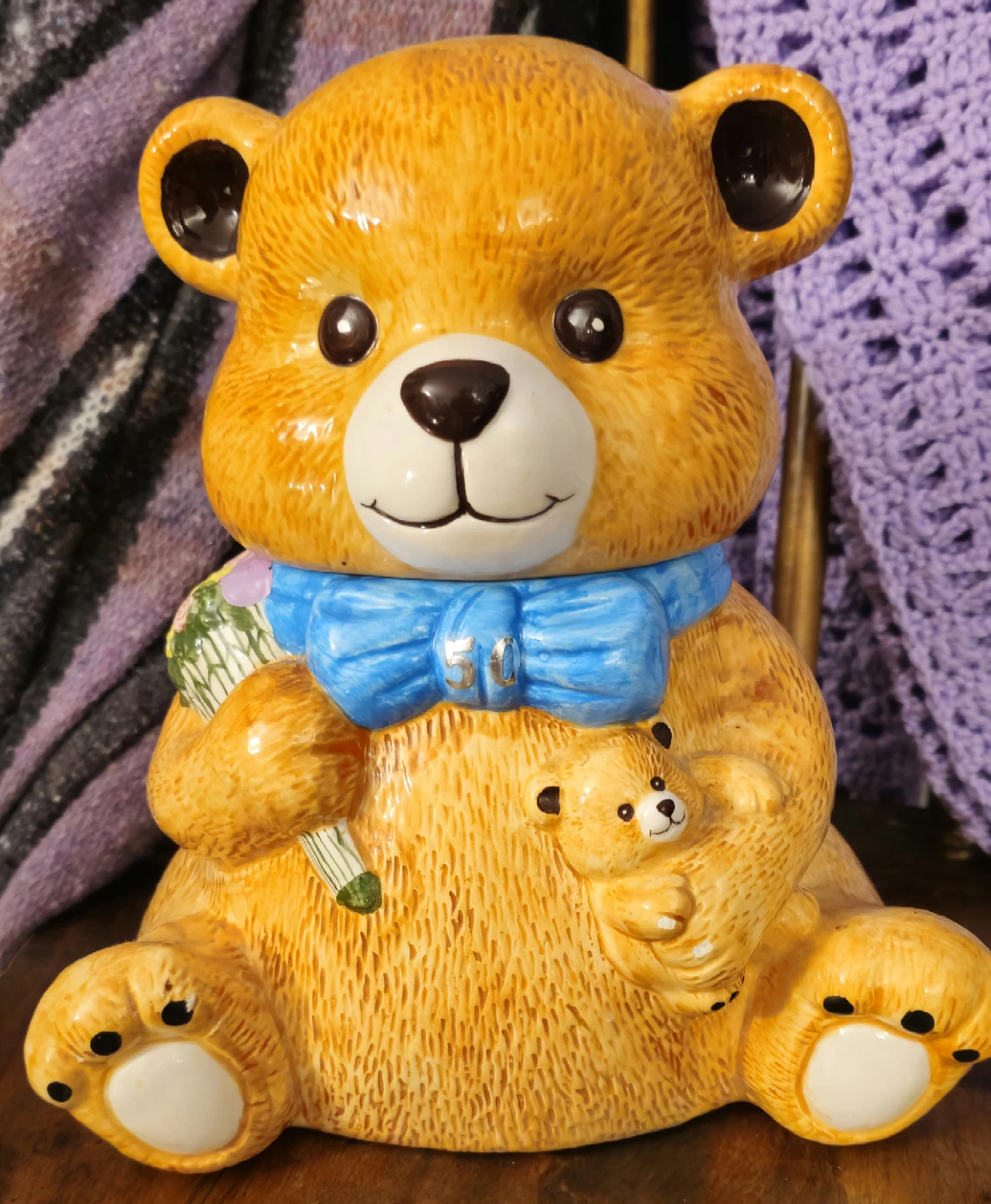 Ceramic Teddy Bear Cookie Jar "50" - photo 4