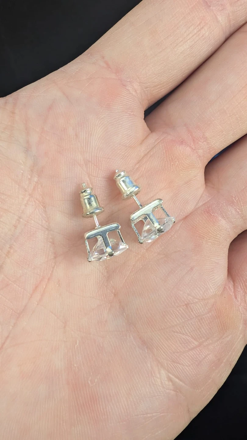 Clear Square Cut Stud Earrings - photo 2