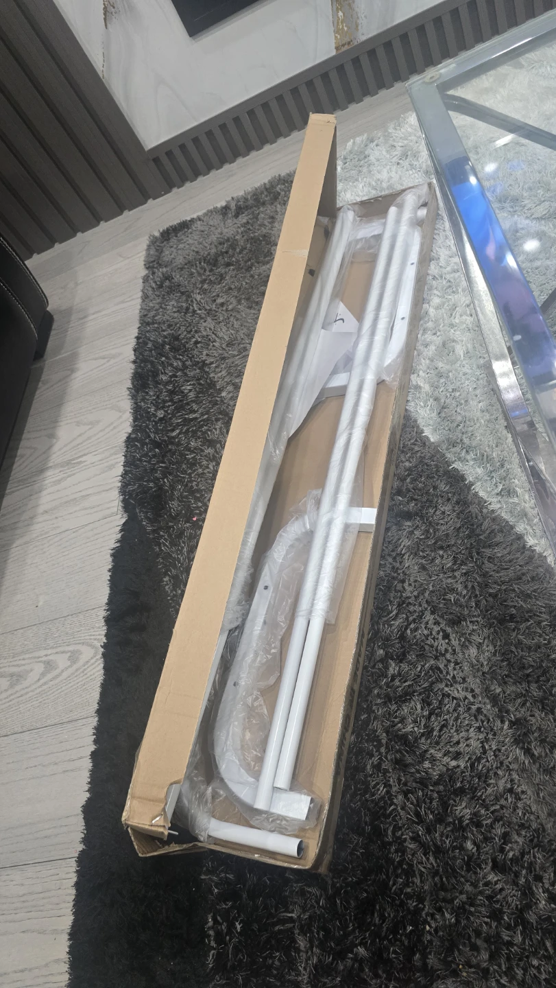New White Metal Clothes Rack - 59in Tall - photo 2