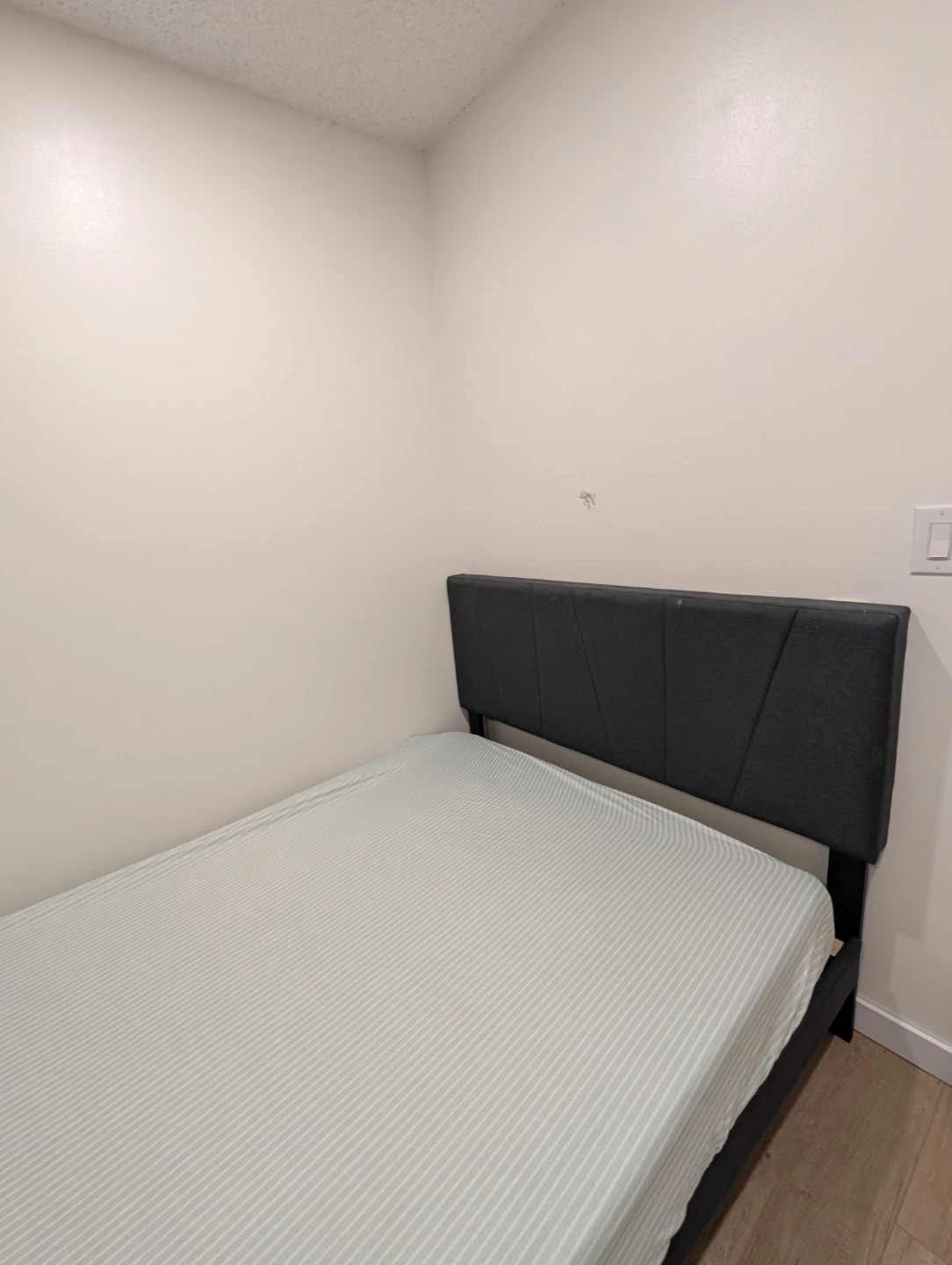Gray double Bed Frame and mattress