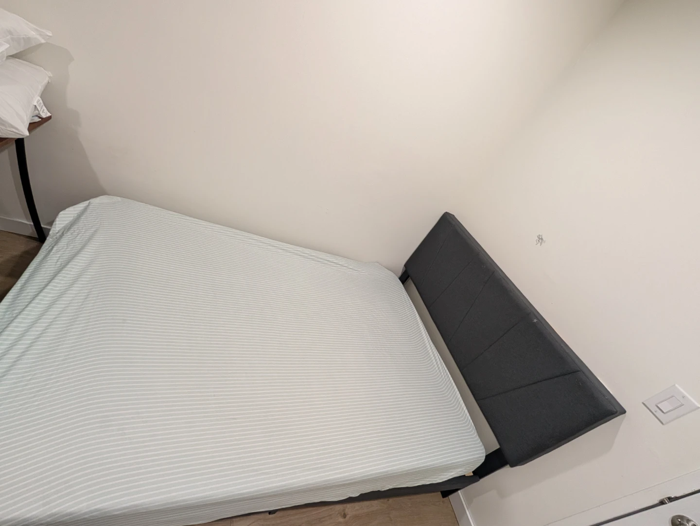 Gray double Bed Frame and mattress - photo 2
