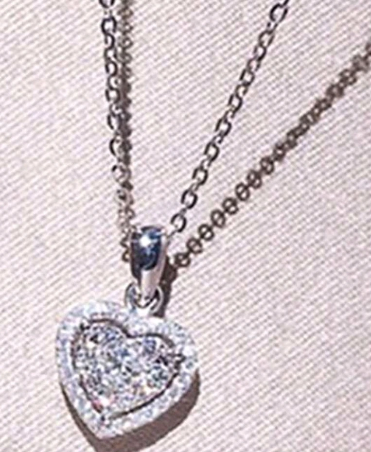 Heart Pendant Necklace with Crystals