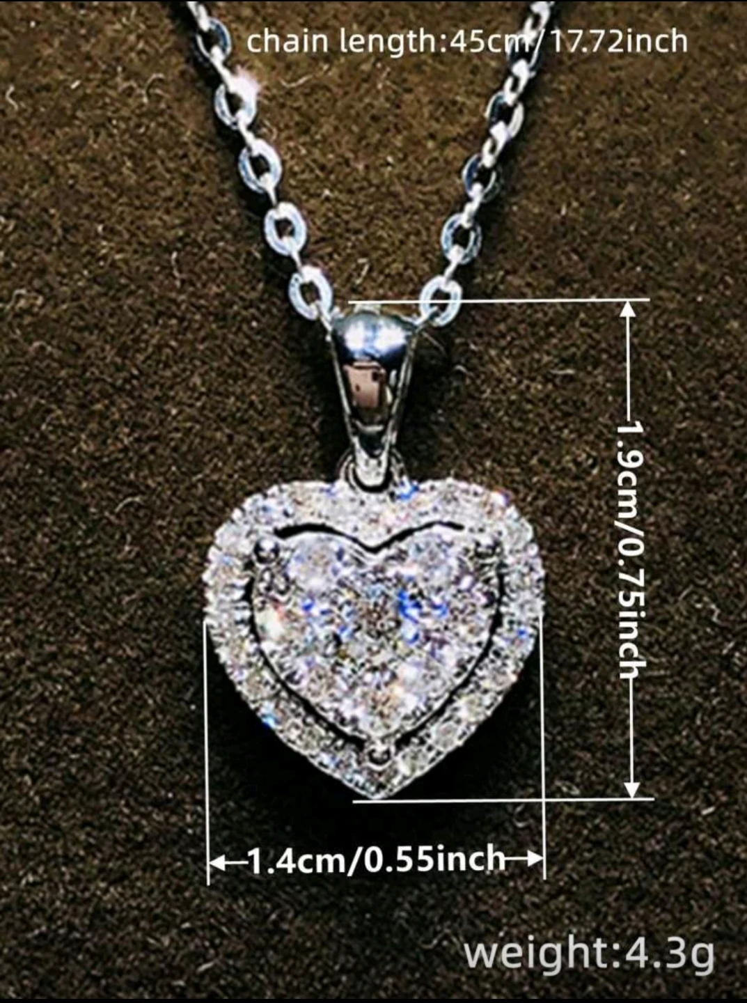 Heart Pendant Necklace with Crystals - photo 2