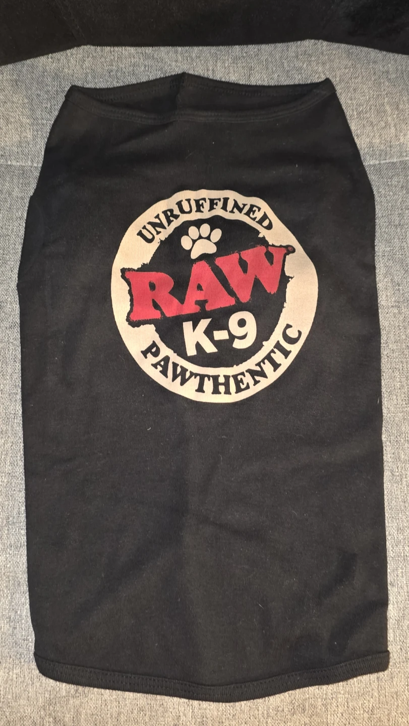 RAW K-9 Black "Pawténtic" Dog Shirt Size L
