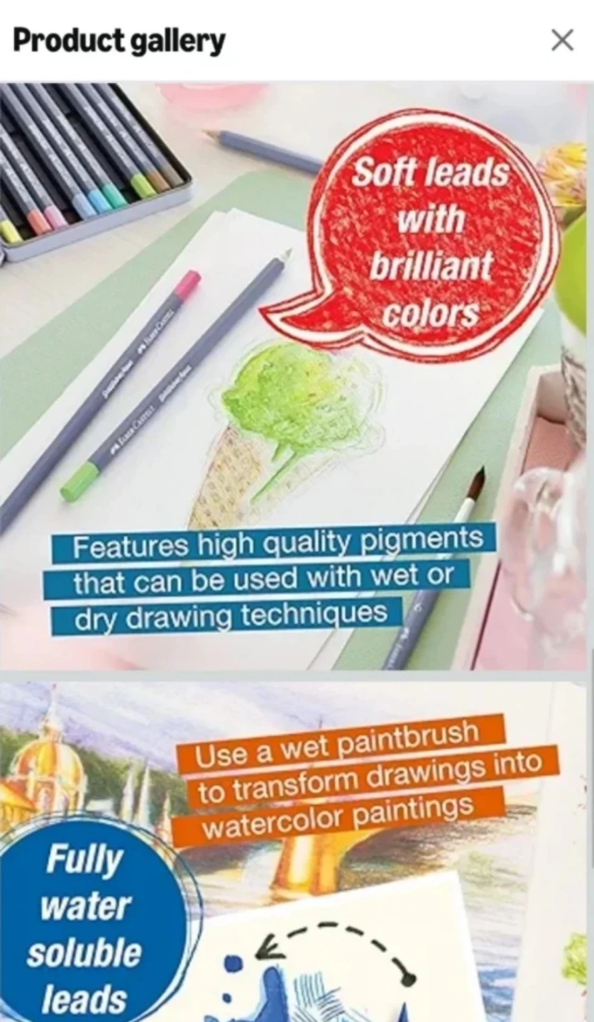 (NEW) Faber-Castell Goldfaber Aqua Watercolor Pencils - 36 Count - photo 4