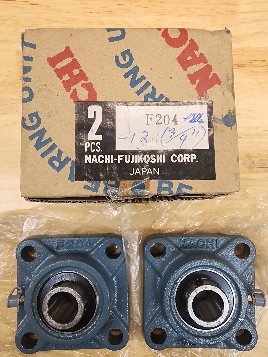 Nachi F204 Ball Bearing Pillow Block Units - 2 Pcs