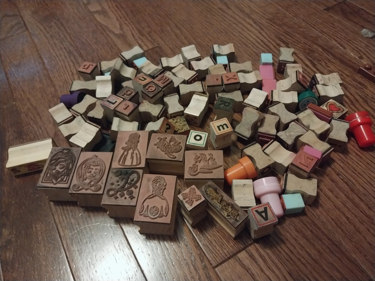 Large Lot of Wooden Rubber Stamps - photo 2