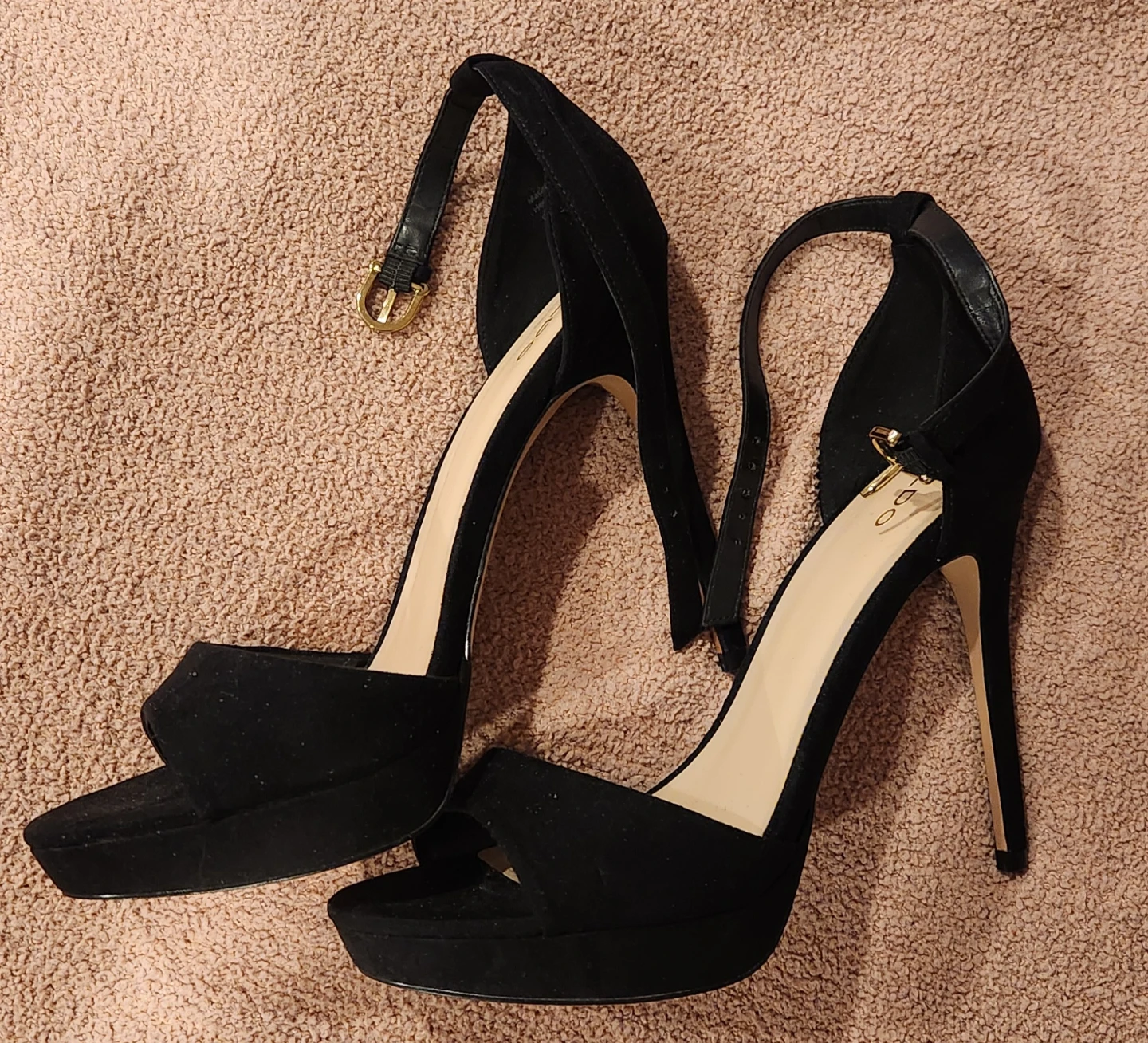 ALDO Black Suede Platform Ankle Strap Heels, plus a free pair - photo 3