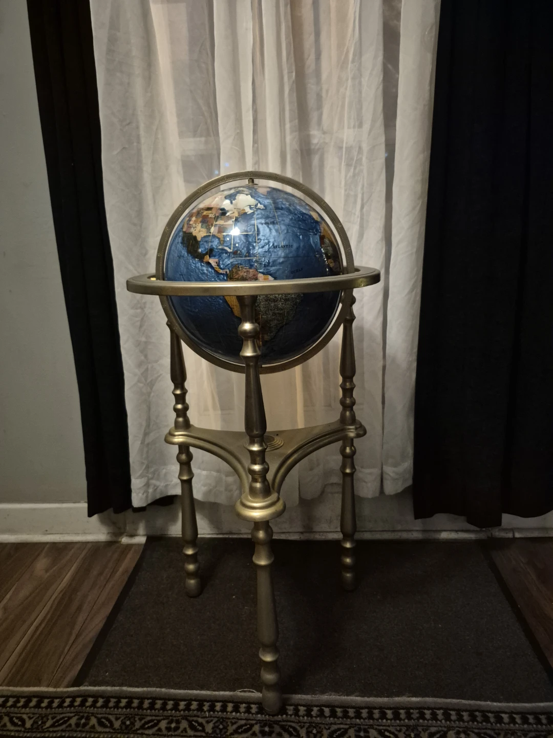 Decorative Gemstone Globe on Stand