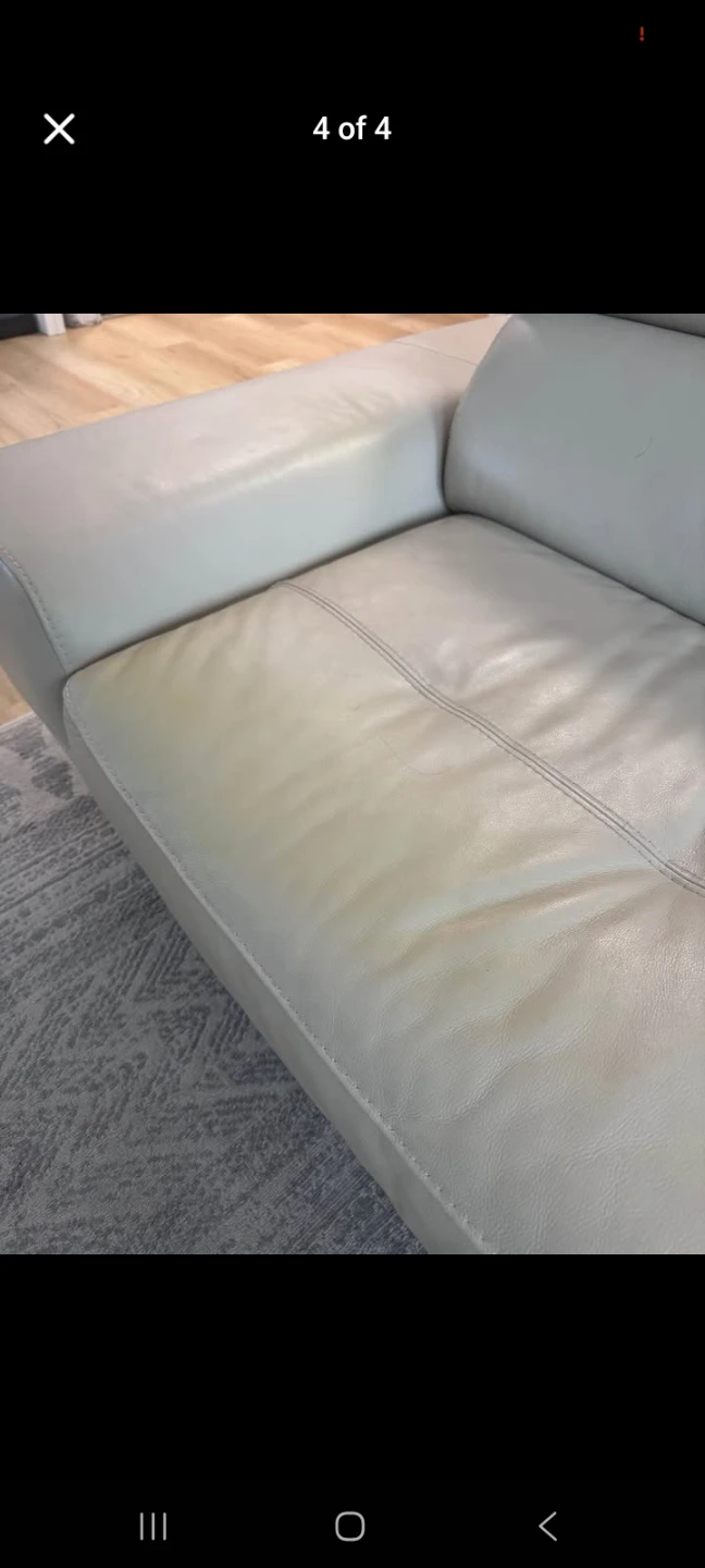 Light Grey Leather Sectional Sofa - photo 4