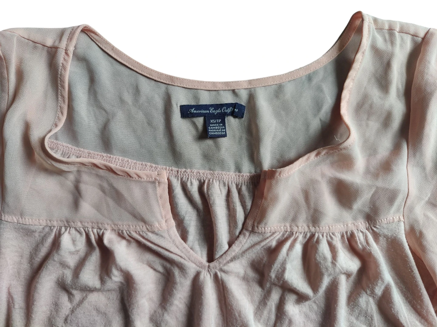 Women's American Eagle Peach Long Sleeve Shirt Size XS - photo 2