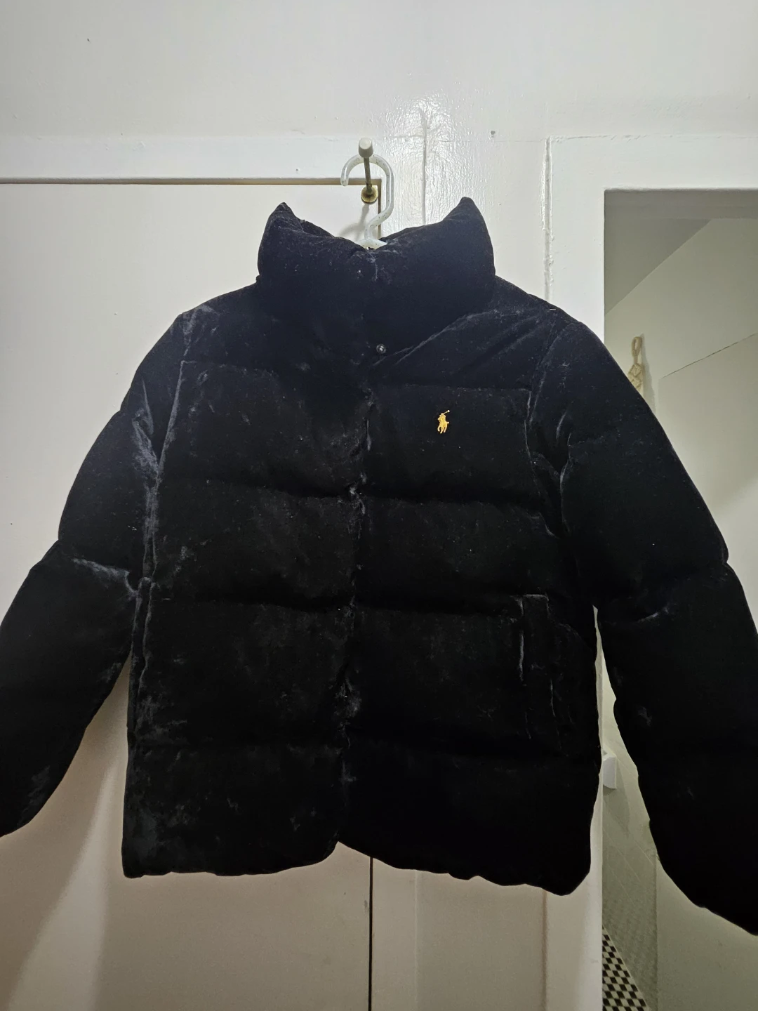 Polo Ralph Lauren Black Velvet Puffer Jacket